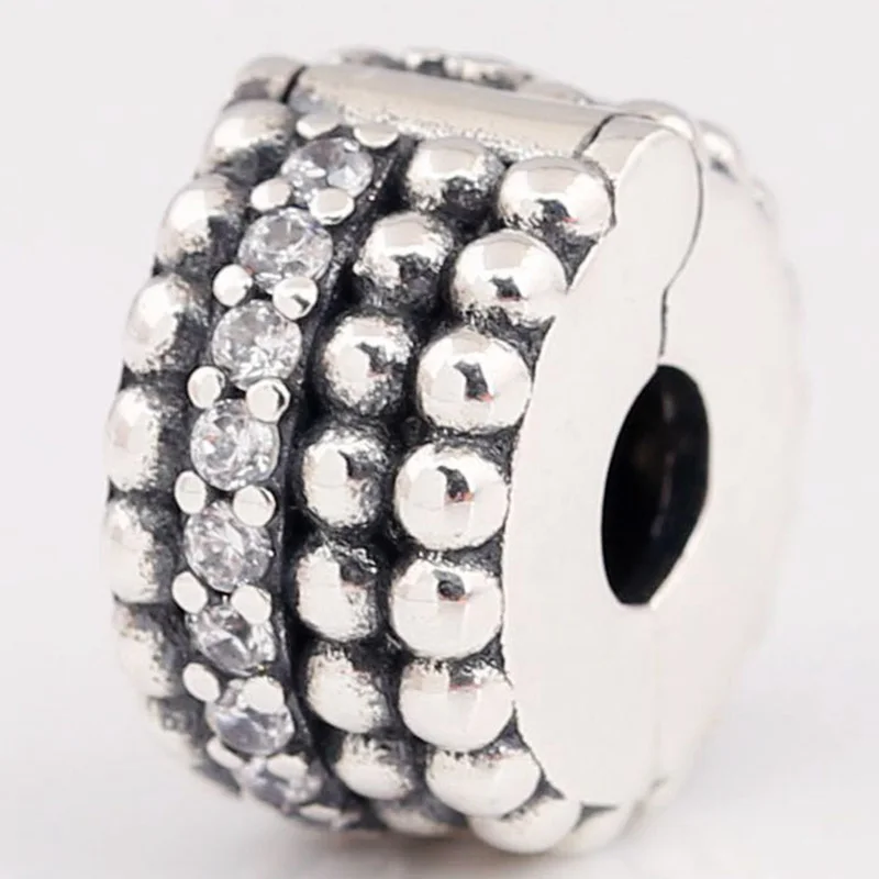 

100% 925 Sterling Silver Charm New Lianzhu With Crystal Clip Fit Pan Women Bracelet & Necklace Diy Jewelry