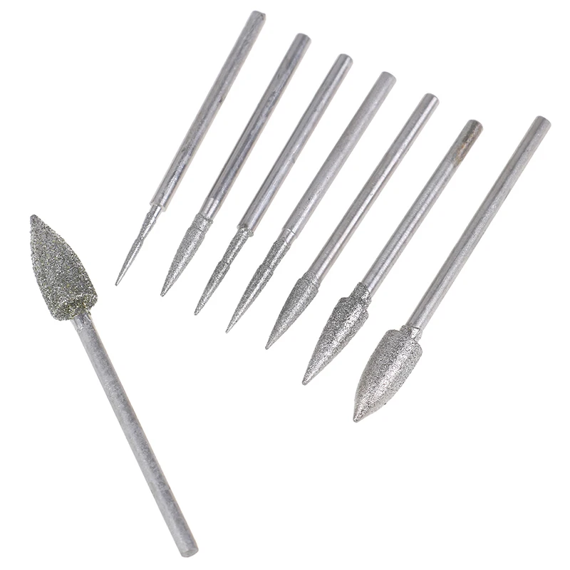 

8Pcs Diamond Grinding Head Polishing Needle Bits Burrs Metal Stone Carving Tool Polishing Metal Surfaces
