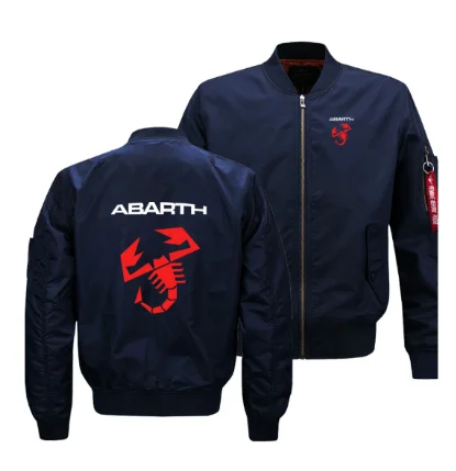 

2020 Flying Jacket Wintter Warm Slim Fit Fly Pilot Jacket Men Abarth Car Logo Print Sweatshirt Hip Hop Harajuku Male Clothing