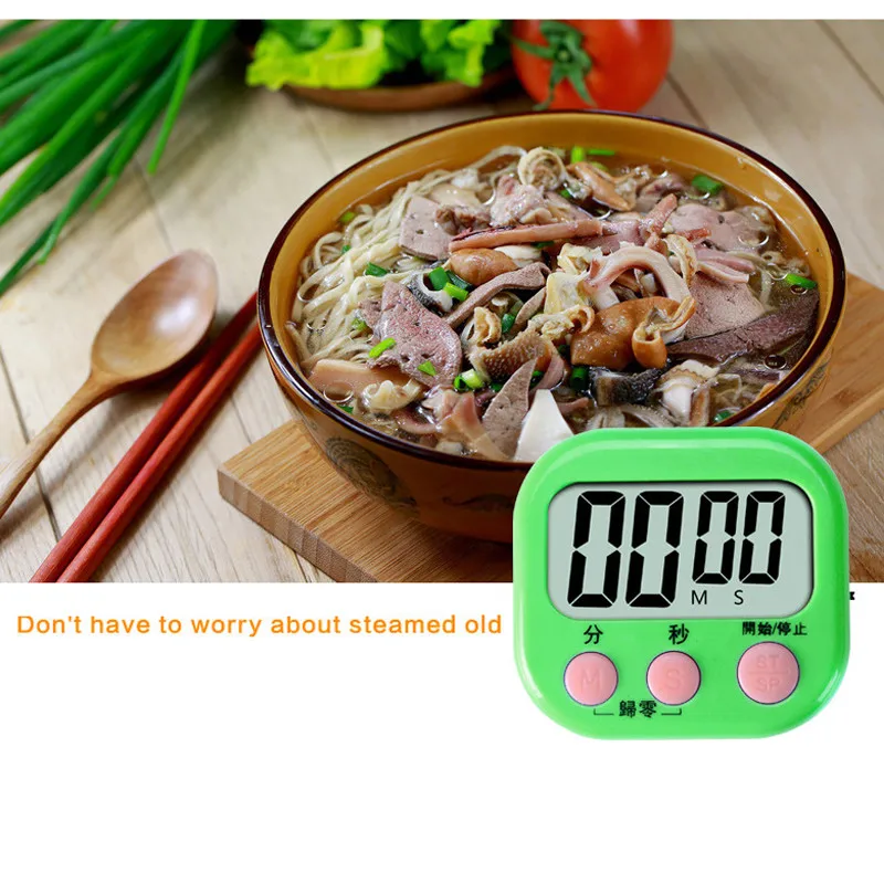 LCD Digital Kitchen Countdown And Count Up Timer Clock Cooking With Magnetic Backing Stand For Egg Soup Alarm |