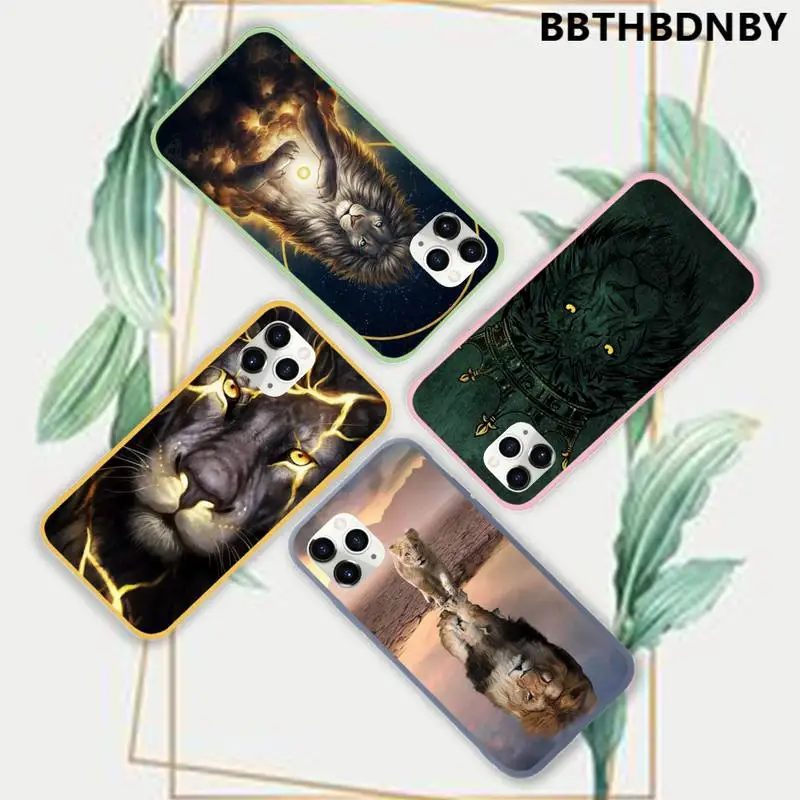 

Lion Phone Case Yellow Color for iPhone 13 11 12 mini pro XS MAX 8 7 6 6S Plus X SE 2020 XR