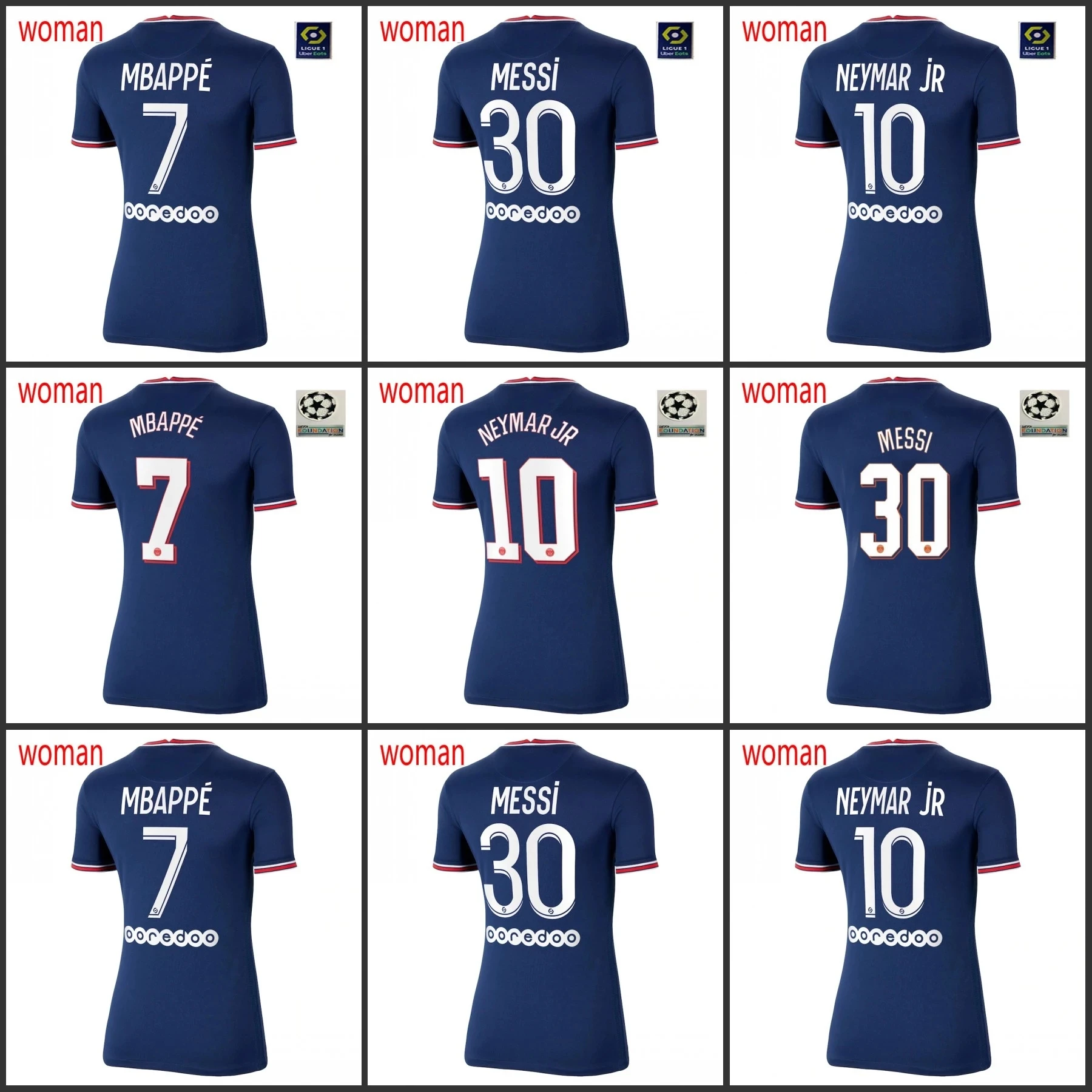 

Бесплатная доставка, 2022, женская футбольная майка psg home 30, мессис чемпионы neymars 21 22, высокое качество + нашивка