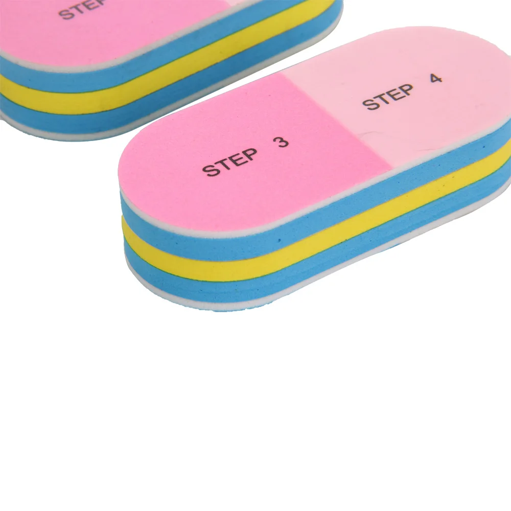 10 шт./лот 4-ступенчатая пилка для ногтей буфер Полировочный блок Полировочная