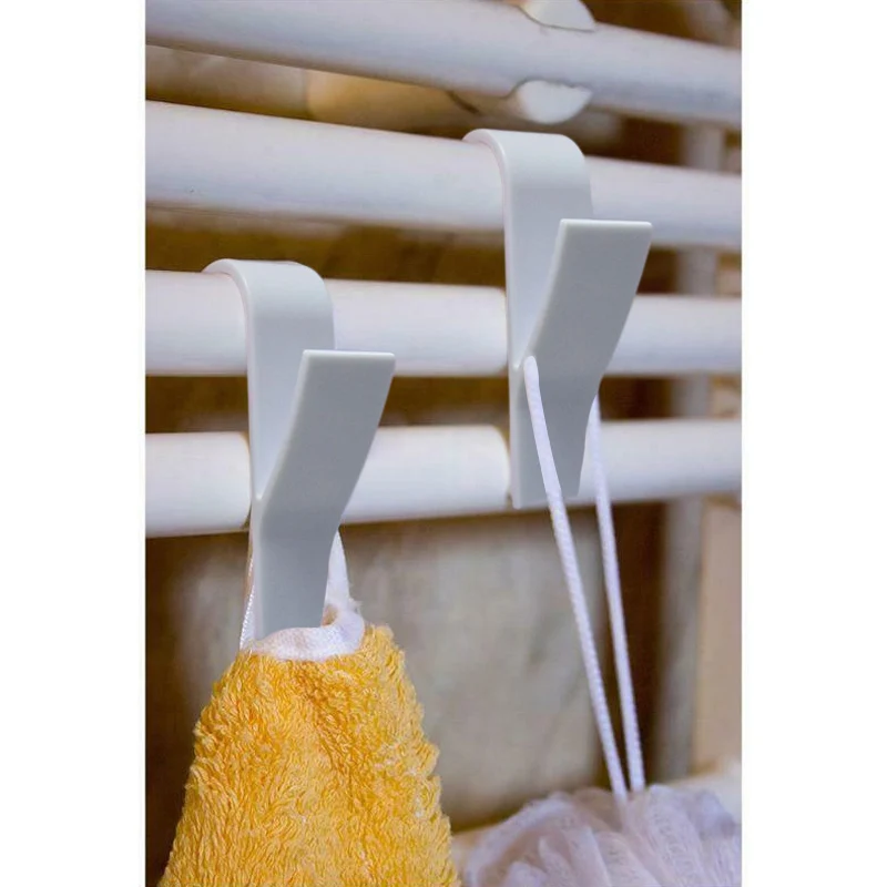 

Towel Mop Hooks Hanger Storage Holders Clothes Hat Rail Radiator Tubular Bath Hook Holder JW
