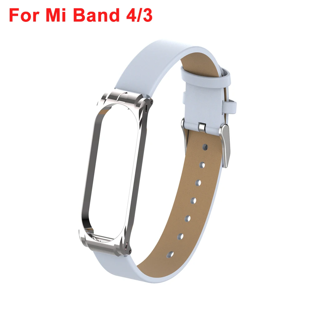 Gray For Band 4 Yuedaer для Xiaomi mi Band 3 4 фитнес-трекер цветной кожаный mi Band 4 3 ремешок черный золотой чехол Модный браслет напульсники - Цвет: Gray For Band 4