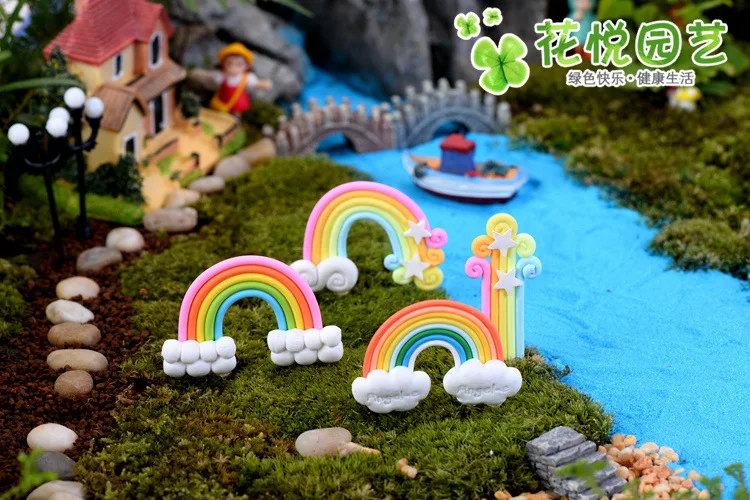 2 шт. милые облака Звезда Радуга Миниатюрный Сад для микро пейзажа Детские Волосы