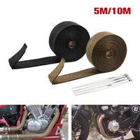 5m10m motorcycle exhaust thermal tape header heat wrap manifold insulation roll resistant with stainless ties cr1007
