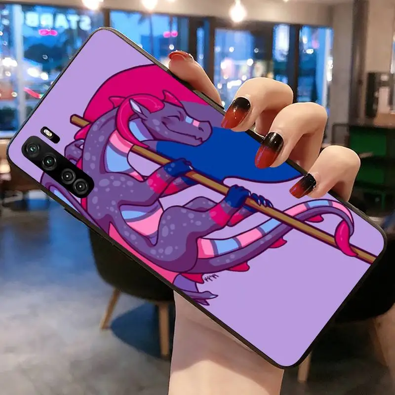Bisexual Bi Pride Dragon LGBT Phone Case for Huawei P20 P30 P40 lite E Pro Mate 40 30 20 P Smart 2020 P10 | Мобильные телефоны и