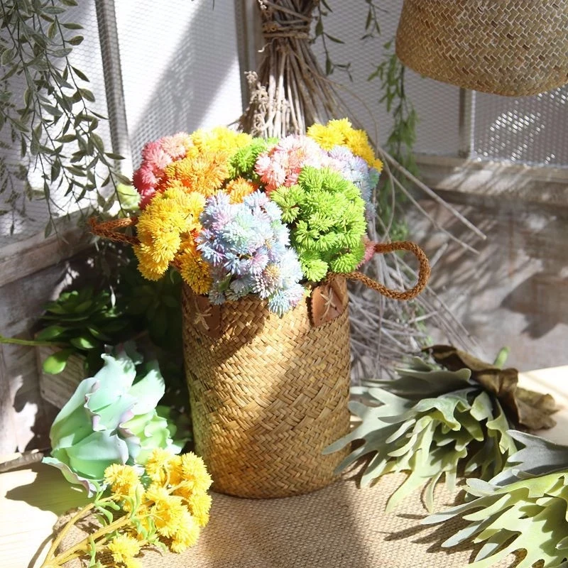 

Artificial Flower Length 21cm Single Branch Green Rice Fruit Flower Home Succulent FlowerParty WeddingDecoration Offic DeskPlant