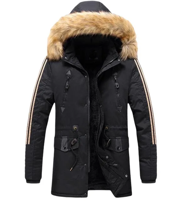 -20 Degrees Winter Fur Hooded Parkas Men Casual Warm Thick Jacket Coat Mens Warm Multi-pocket Jackets Plus Size 6XL Outwear