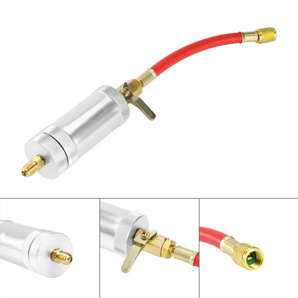1/4SAE 134a 2 oz Oil Injector R134A R12 R22 Car Coolant Filler Tube A/C AC Oil&ampDye Injection Tool Auto Tools | Автомобили и