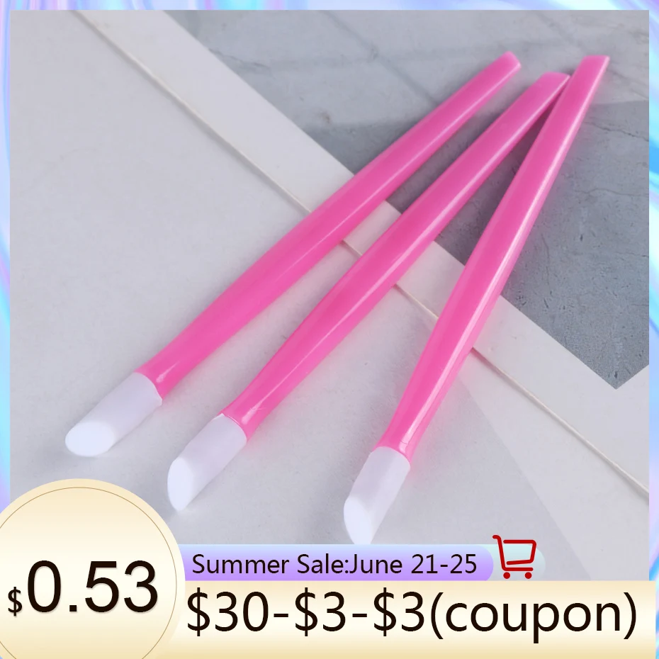 Новые 3 шт./лот 9 8 см мягкие кутикулы для ногтей толкатель пластик резина розовый