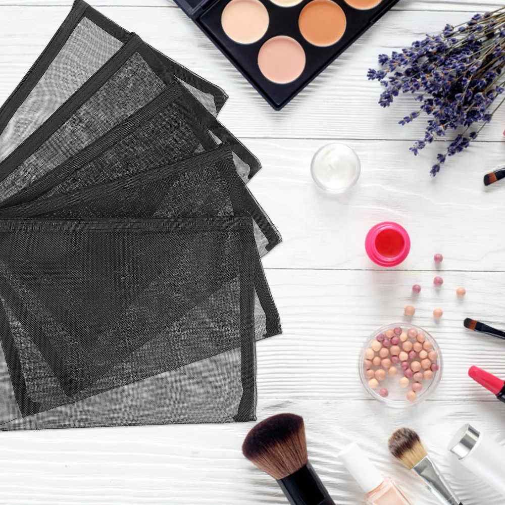 

15pcs A5 Mesh Bags Zipper File Bags Document Storage Bags Travel Makeup Bags