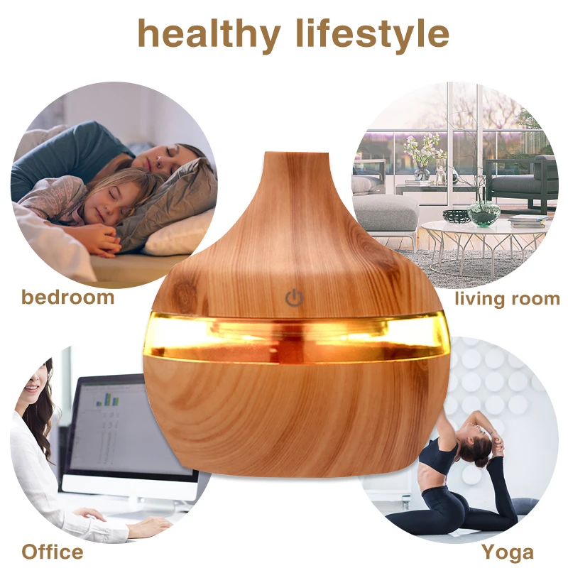 Дом деревянный диффузор эфирного Масла Портативный офисные ультразвуковой