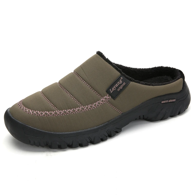

Indoor Outdoor Winter Slippers Men Anti-skid Velvet Plush Room Slippers Women Fashion Warm Bedroom Slides for Cold Weather