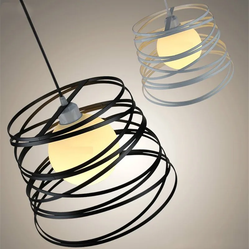 Промышленный Железный спиральный светодиодный подвесной светильник s Лофт