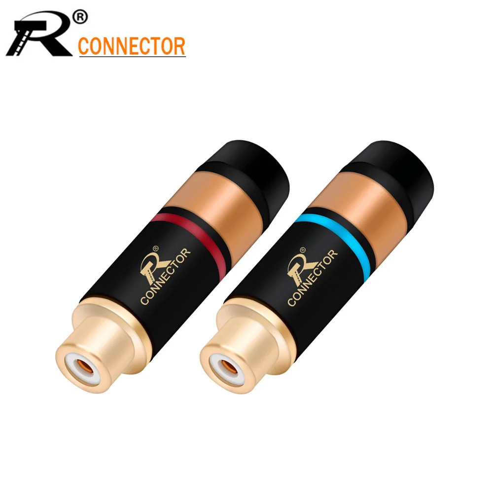 

2 шт. электрические разъемы RCA провода паяльник латунный корпус с RCA позолоченные HIFI аудио разъемы усилителя синий и красный