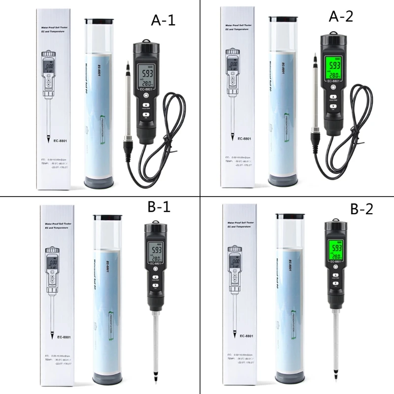 

High Accuracy EC Soil Tester Digital Waterproof EC Soil Tester Temperature Meter Garden Orchard Farm Soil Testing
