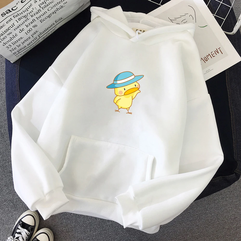 

Kawaii Cotton Hoodies Mr. Duck Graphic Hoodies Women's Sweatshirt Casual Cotton Harajuku Cute Women Clothing Autumn Winter