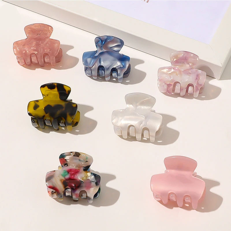 

Leopard Grab Clip Women Hair Claw Hair Accessories Mini Hair Clip Geometric Acetate Acrylic Hair Clamp Multiple Colorful Hairpin
