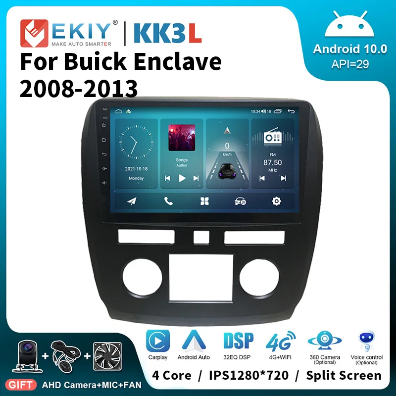 

EKIY KK3L Android Stereo Car Radio For Buick Enclave 2008-2013 IPS 1280*720P Multimedia Video Player Navi GPS Head Unit No DVD