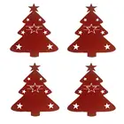 Рождественская елка, 4 шт., сумка для посуды, уникальный изысканный держатель для столовых приборов, органайзер, Рождественское украшение для стола, держатель для вилки, ножа