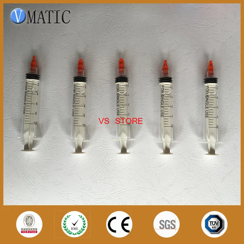 

Free Shipping Quality 5 Pcs 10ml 10cc Plastic Hand Manual Syringe With Syringe Cap / Stopper