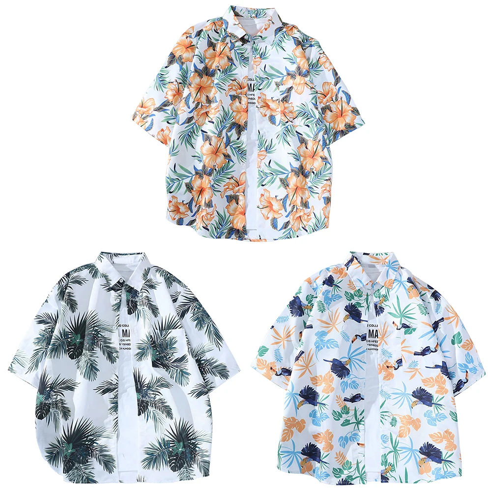 

Men Summer Vintage Half Sleeve Turn Down Collar Button T-shirt Top with Pocket