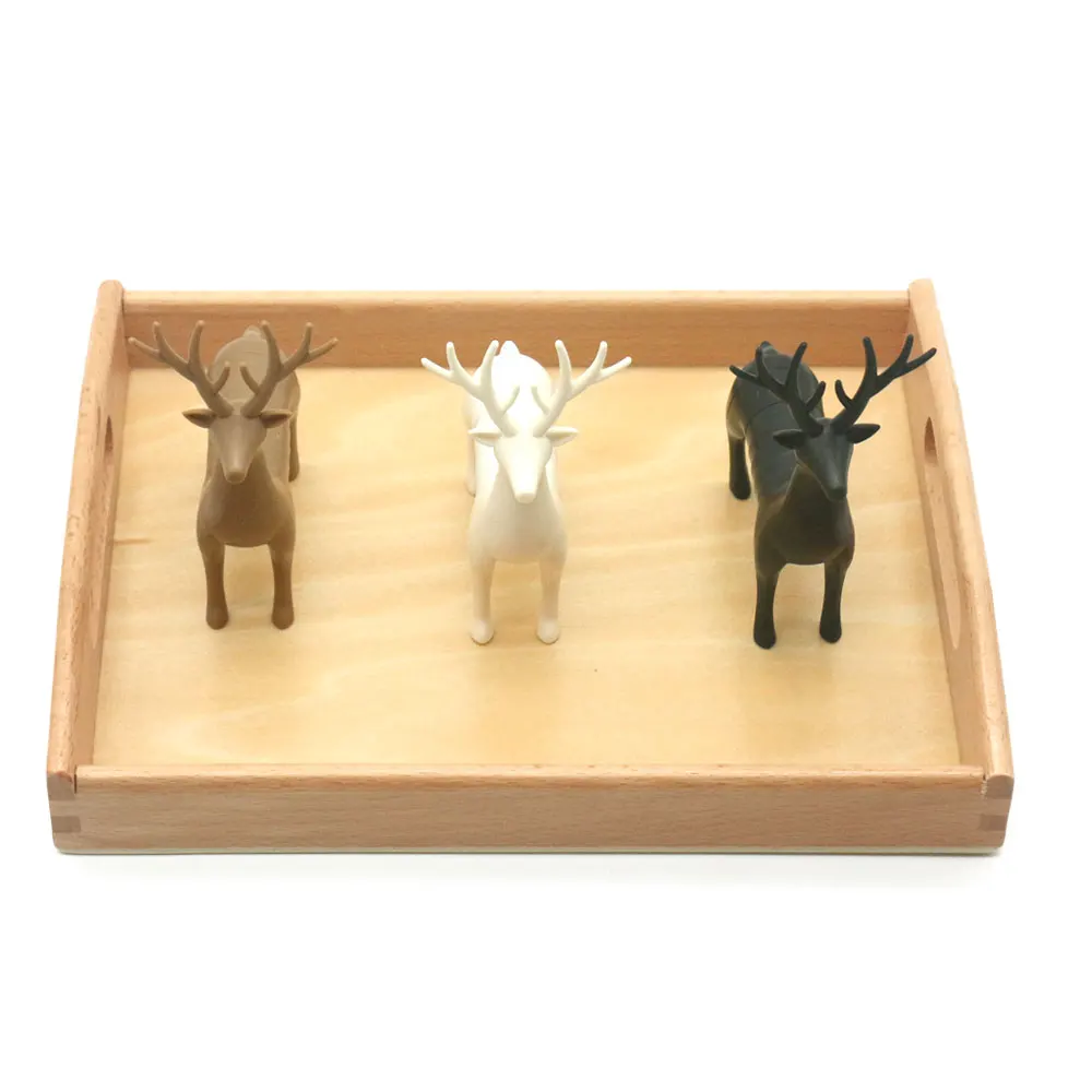 Магнитный олень подходящая игра с деревянным подносом Монтессори сенсорный