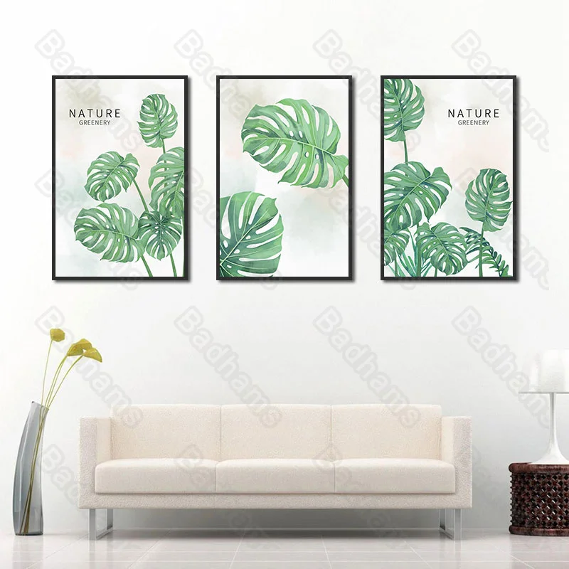 

Living Room Decoration Frameless Painting Nordic Sofa Background Wall Triple Combination Bedroom Bedside Simple Canvas Mural