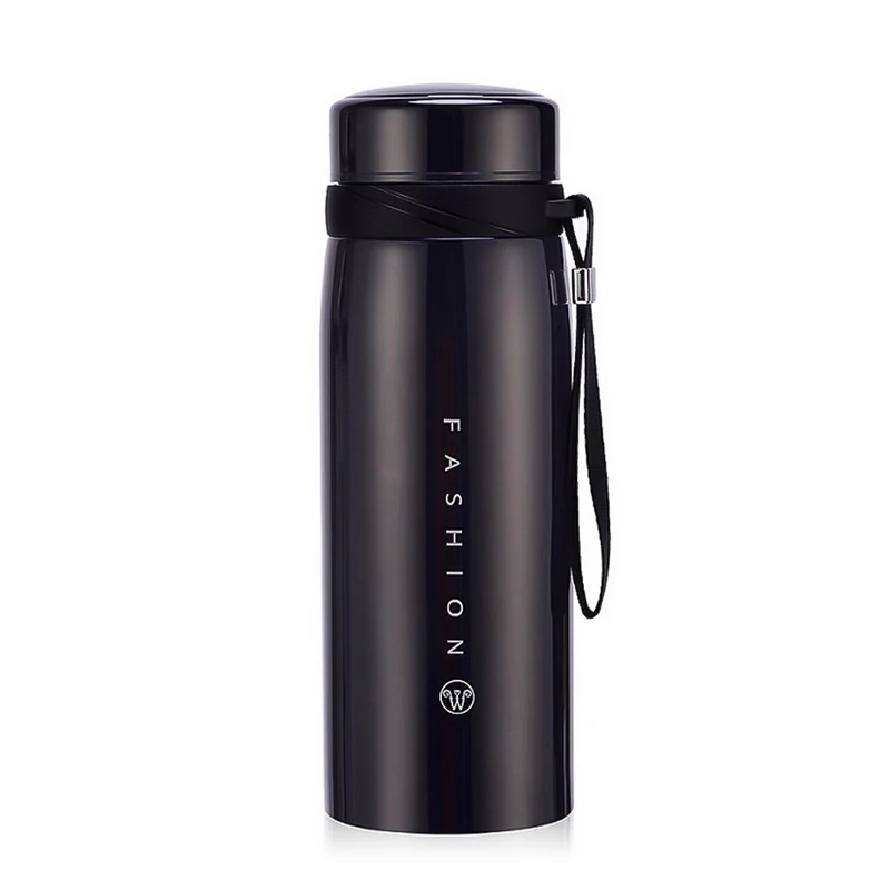 light black 500/650/900/1100 мл туристическая кружка с вакуумной изоляцией из нержавеющей стали Нержавеющая сталь бутылка для воды термос для кофе бутылки с вакуумной изоляцией стакана воды - Цвет: light black