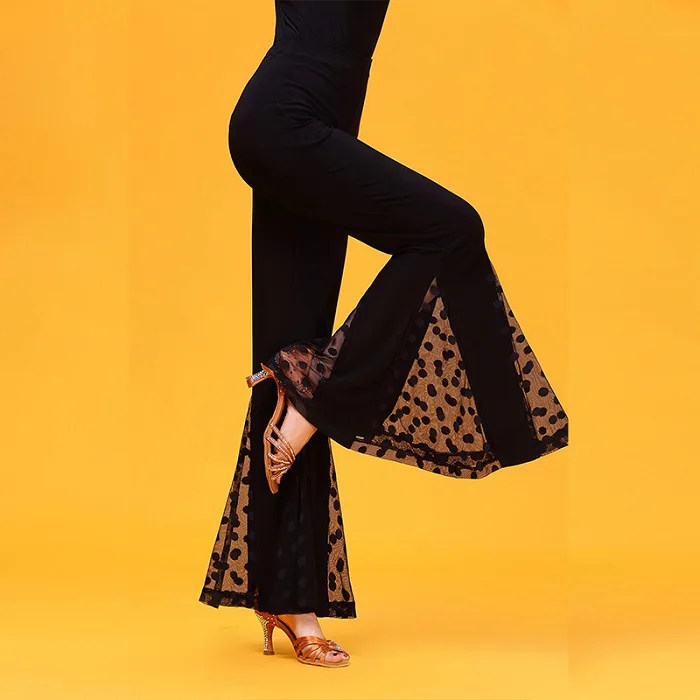 

2020 New Style Latin Dance Pants for Ladies Black Practice Women Ballroom Cha Cha Rumba Samba Jive Outfit Women's Dancing Pants