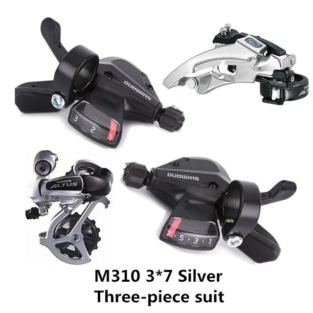21S Pair Silver SHIMANO ALTUS SL-M310, RD-M310 для горного велосипеда, переключающий палец, 7 S/8, набор скоростей, задний циферблат, FD-M310 - Цвет: 21S Pair Silver