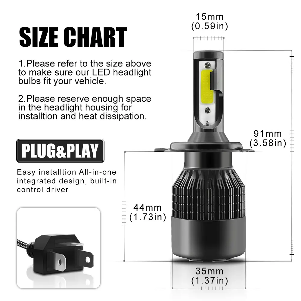 Универсальный высокое Мощность T2 светодиодный автомобилей головной светильник s