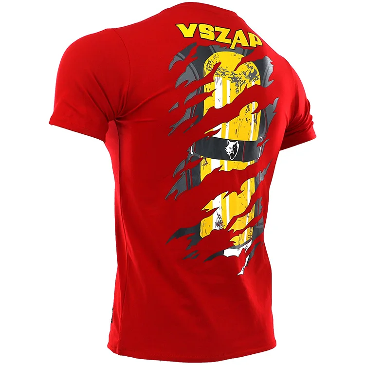VSZAP спасательный короткий рукав фитнес-футболка Борьба Муай Тай ММА вещания
