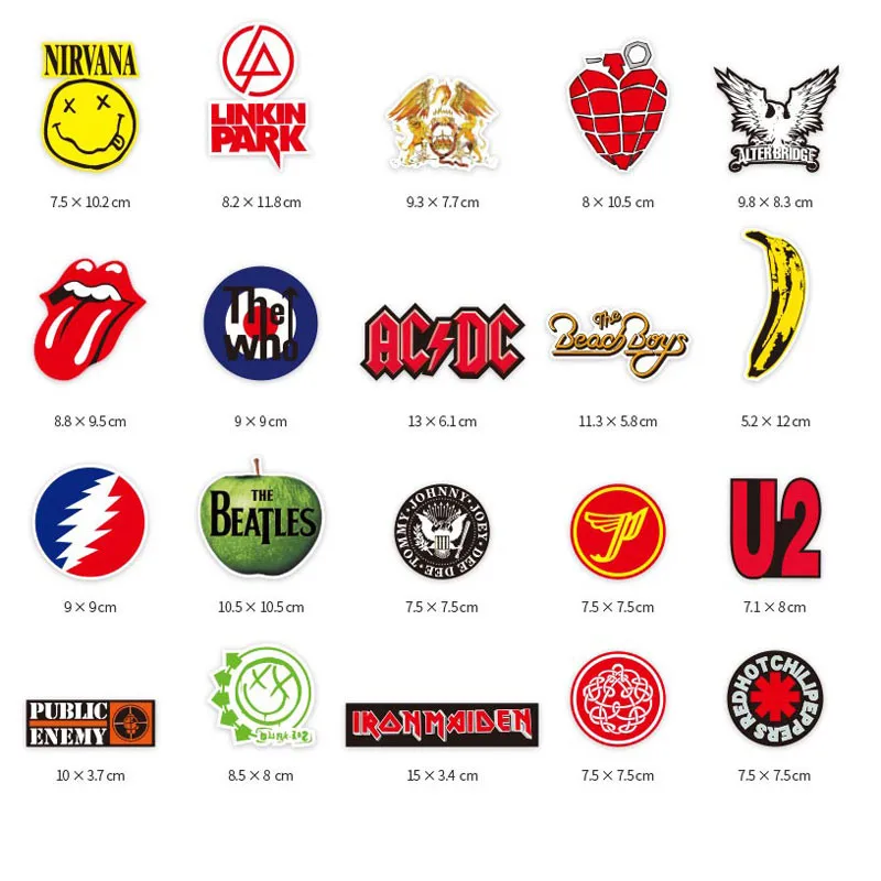 Guitar Stickers Waterproof PVC Music Brand Decals Laptop Skateboard Pegatinas 48 Pcs/Set Lugguage Suitcase Decorate Gift | Игрушки и