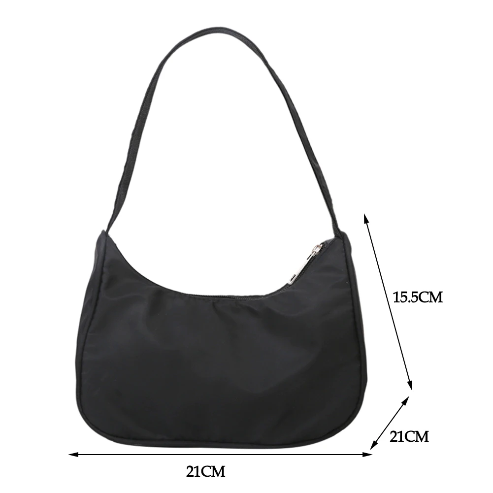 

Solid Color Oxford Cloth Shoulder Bags Women Zipper Underarm Bag 2021 Elegant Ladies Shopping Top-handle Handbags Hot Sale