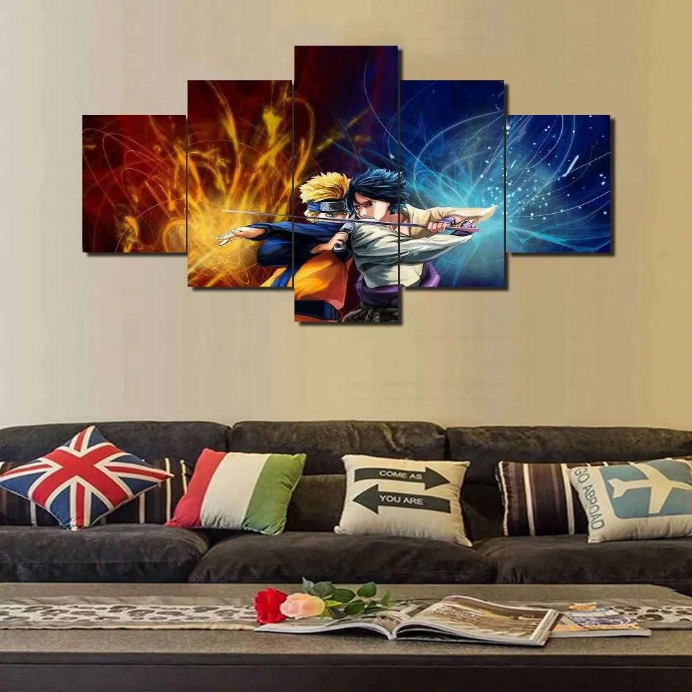 

5 Piece Canvas Wall Art Modular Pictures Ninja Anime Poster Painting For Home Decor Living Room & Bedroom Decoration Artwork