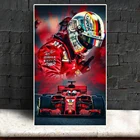 Красная гоночная Картина на холсте F1 Кими Raikkonen Iceman F1 плакаты и принты модульная Настенная картина декор для гостиной и спальни