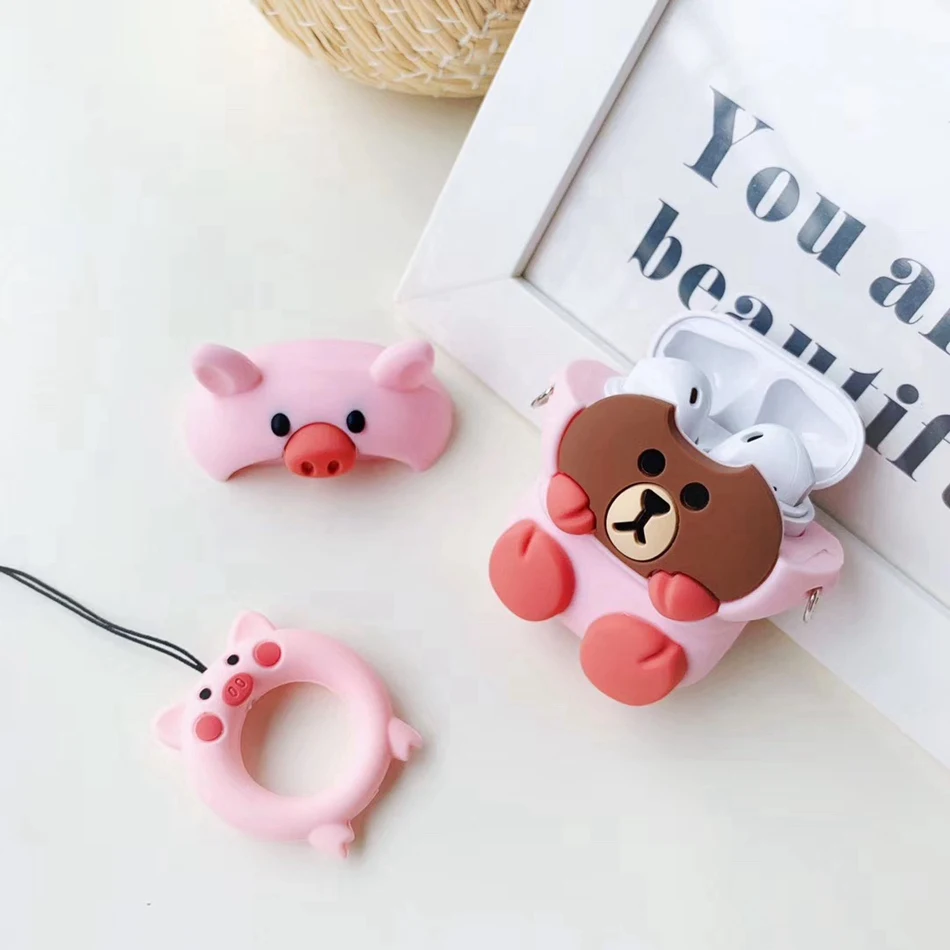 679-K Чехол для наушников для AirPods чехол с мультяшным медведем силиконовый чехол для Apple Air pods 2 милые наушники сумка для Earpods чехол s аксессуары - Цвет: 679-K