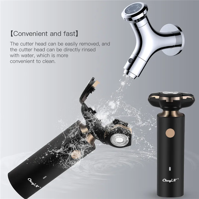 

2 In 1 Usb Rechargeable Beard Shaver 4D Floating Triple Blade Razor Nose Trimmer Shaving Machine Men Facial Hair Removal Set