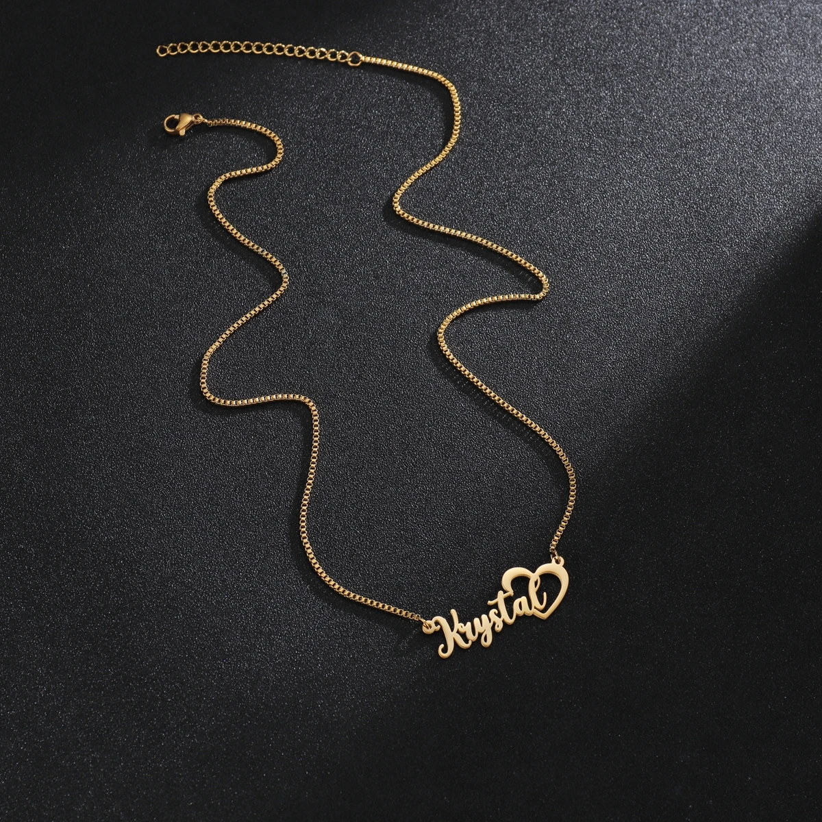Ожерелье Goxijite с именем на заказ для женщин сердцем персонализированная цепочка в