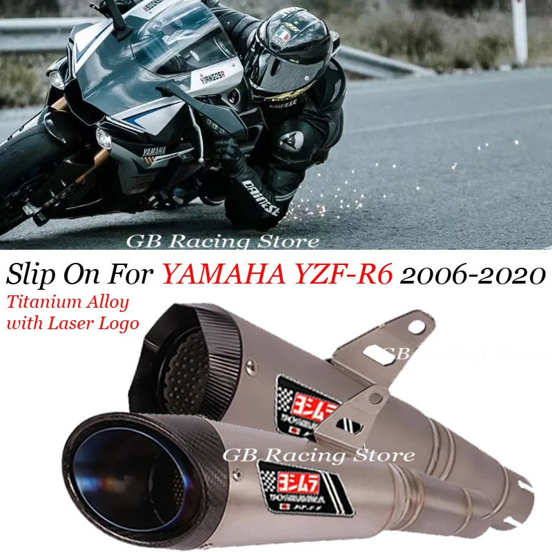 

Motorcycle Titanium Alloy Exhaust Pipe Mid Pipe Carbon Escape Moto Muffler DB Killer Slip On For YAMAHA YZF-R6 2020 2006-2020