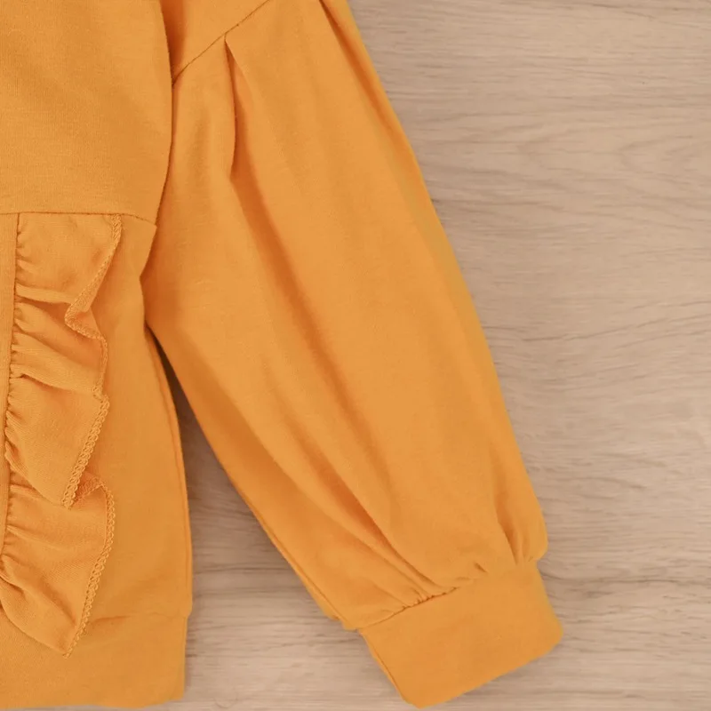 Весна-Осень 2020 повседневный однотонный топ с капюшоном для маленьких девочек