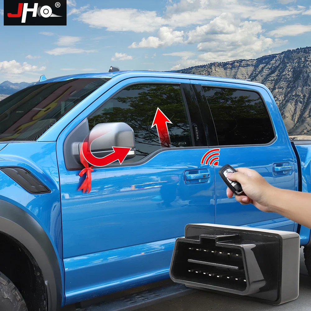 JHO-Módulo de cierre automático de ventana de coche, accesorio OBD con función de plegado de espejo para Ford F150 2017-2020 2018 2019 Raptor
