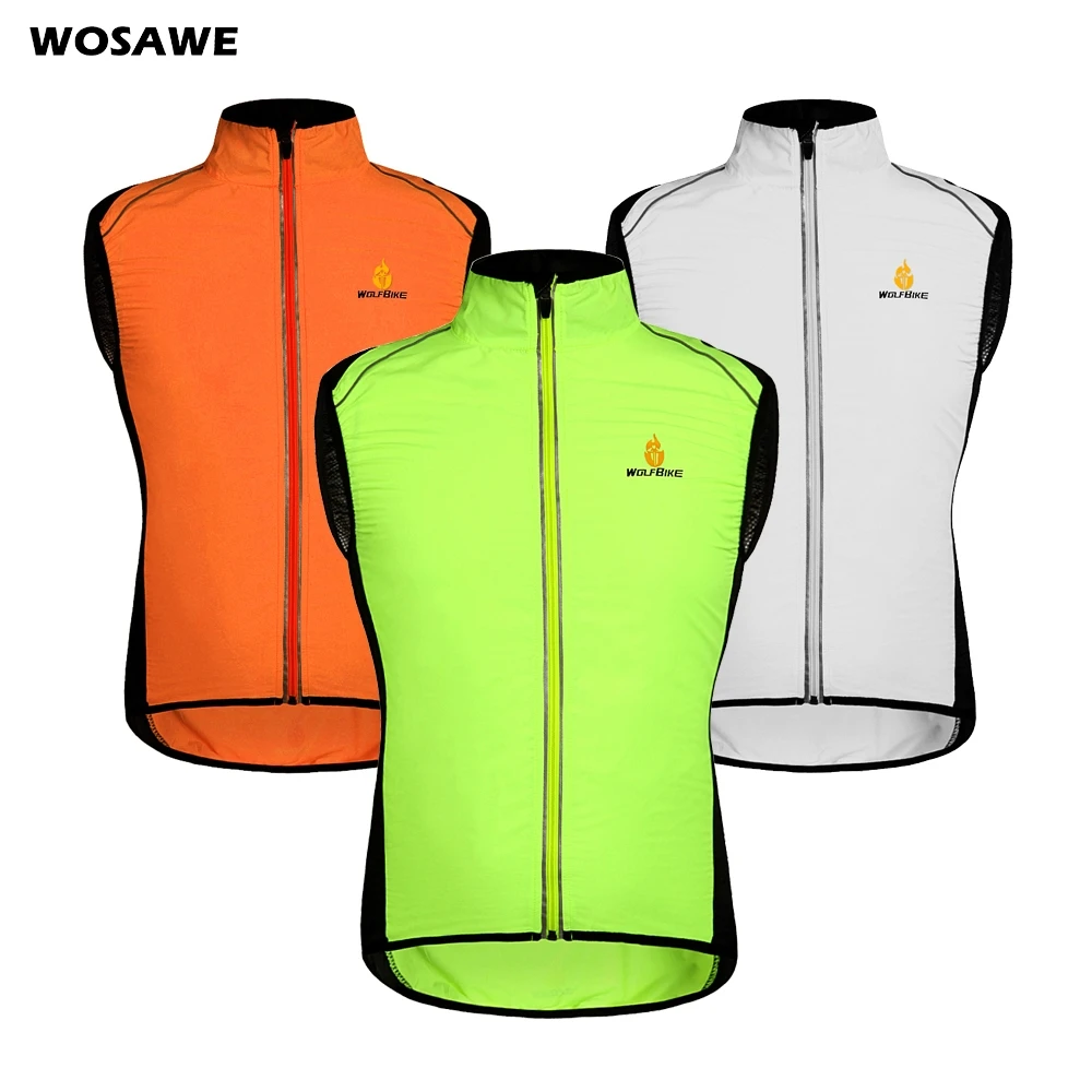 WOSAWE ветрозащитный жилет без рукавов для велоспорта велосипедные майки