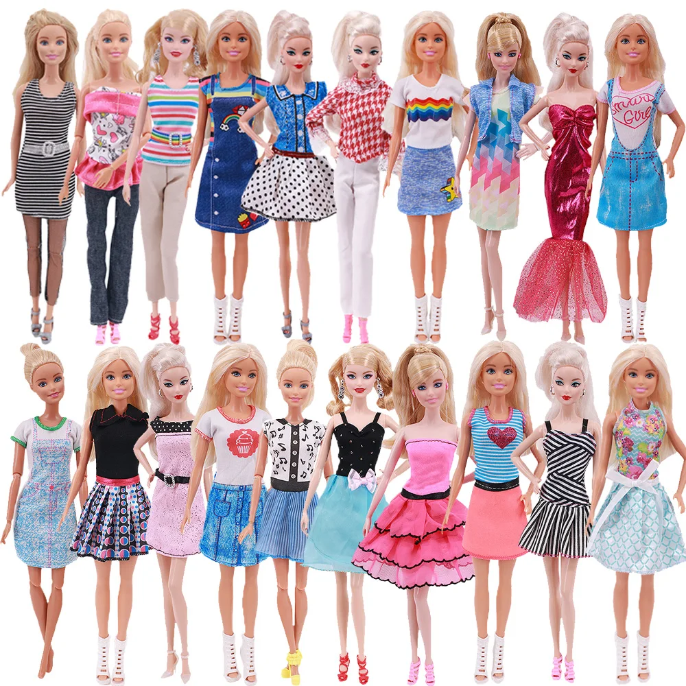 

5 Sets Dress Pants Skirts Multicolor Multiple Styles Clothes For Barbies Accesstories ,Kids DIY Toys Gift Our Generation