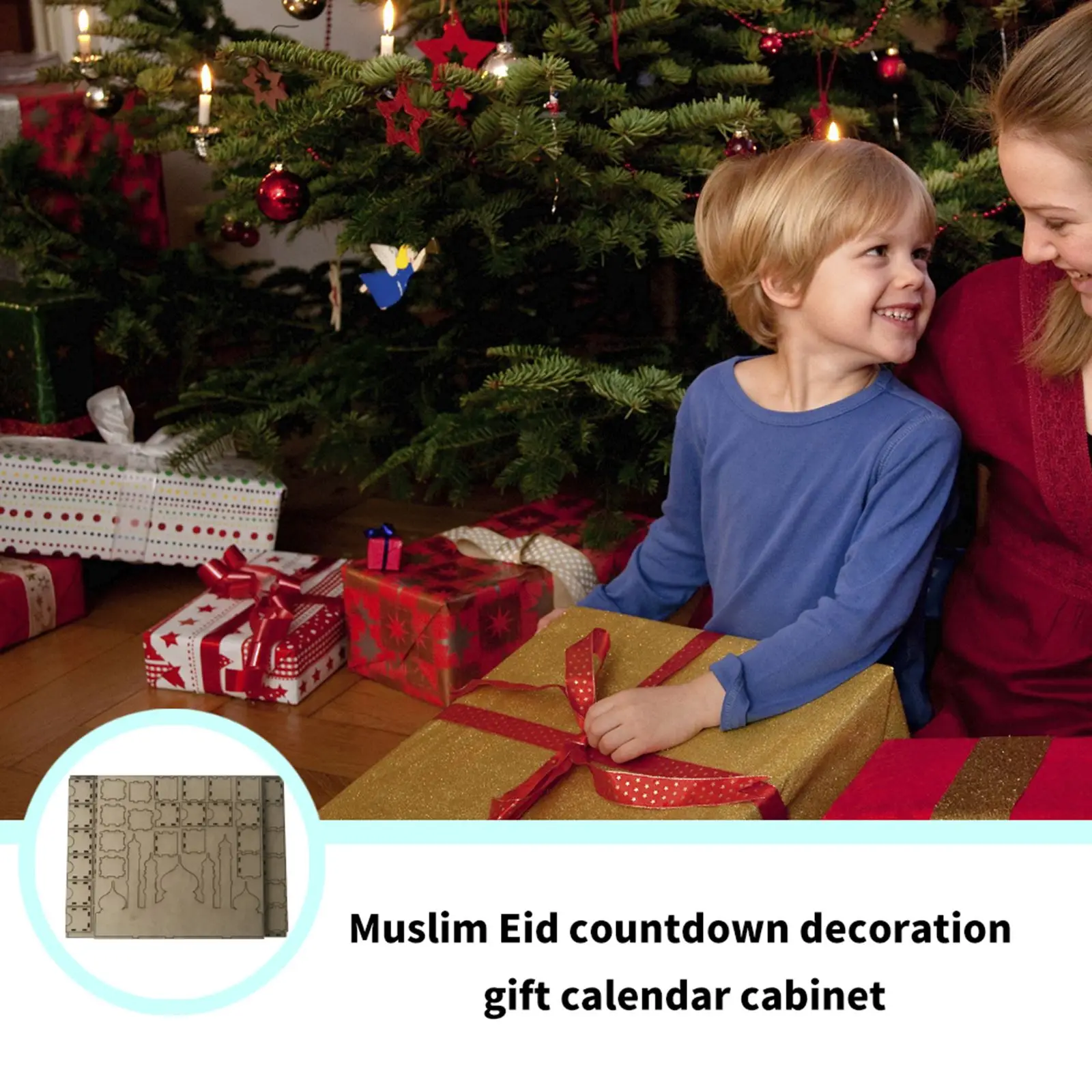 

EID Mubarak Decorations Countdown Calendar Advent Wooden Castle Drawer Castle Table Decorations For Muslim Ramadan Carft