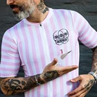 Мужская Летняя велосипедная Джерси Love The Pain, рубашки с коротким рукавом для велоспорта, одежда для велоспорта в розовую полоску, командные топы для велоспорта, Майо