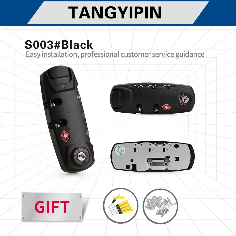 

TANGYIPIN S003 Luggage password lock accessories repair replace trolley case customs lock aluminum box anti-theft code lock